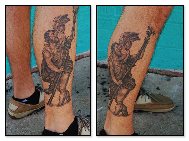 Joseph and baby jesus tattoo — Little Rock, AR — Seventh Street Tattoos & Piercing