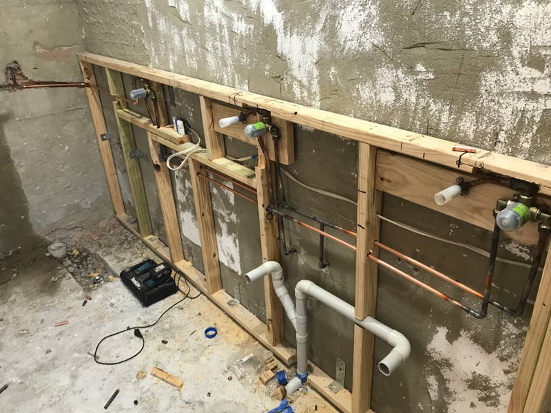 bathroom plumbing work