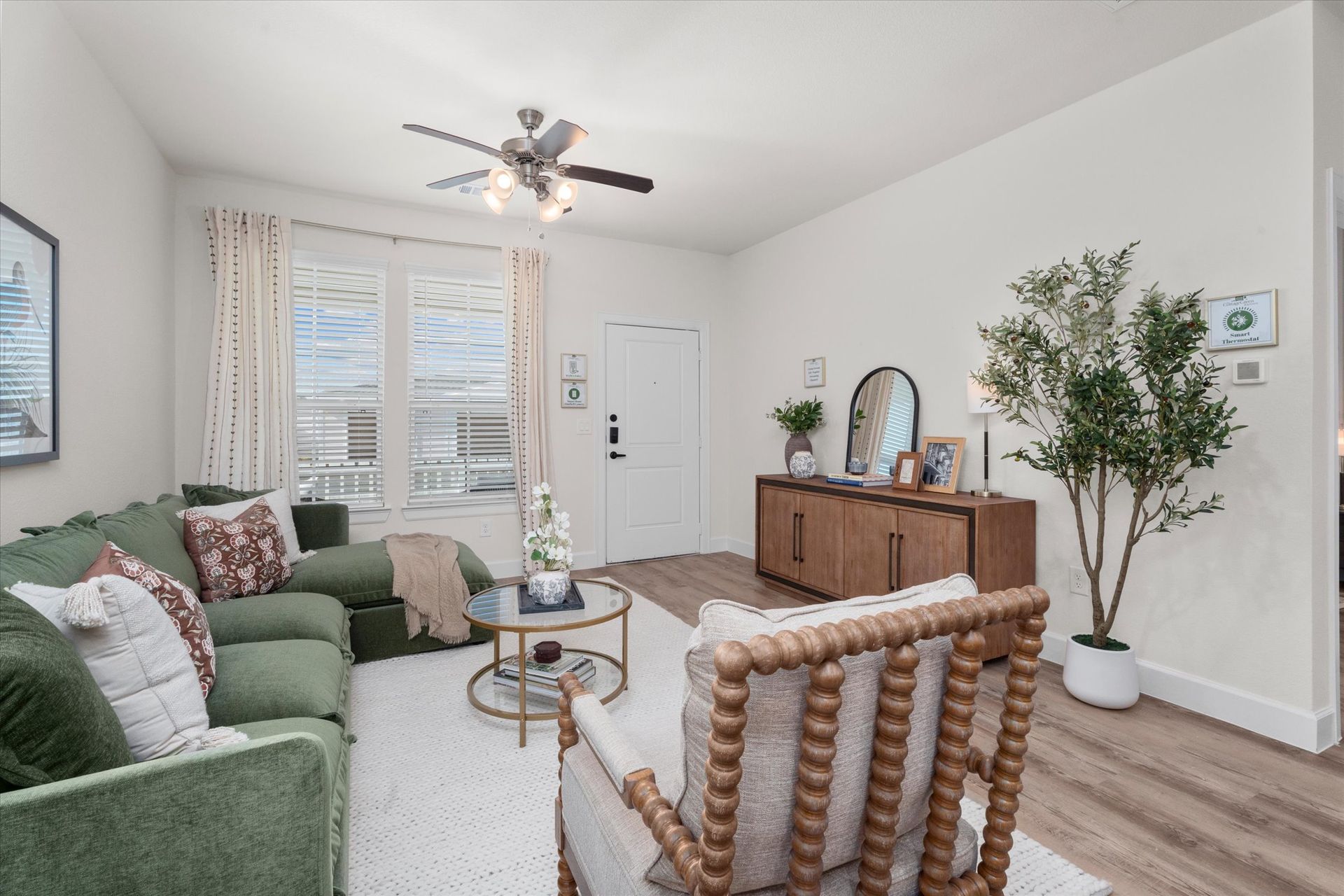 Open living room with natural light in Baytown TX home