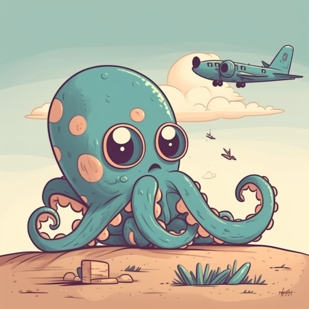 Rich Octopus experiencing a flight delay