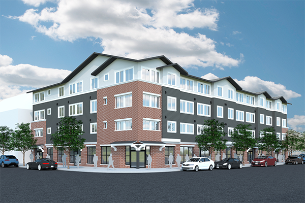 An artist 's impression of a large apartment building