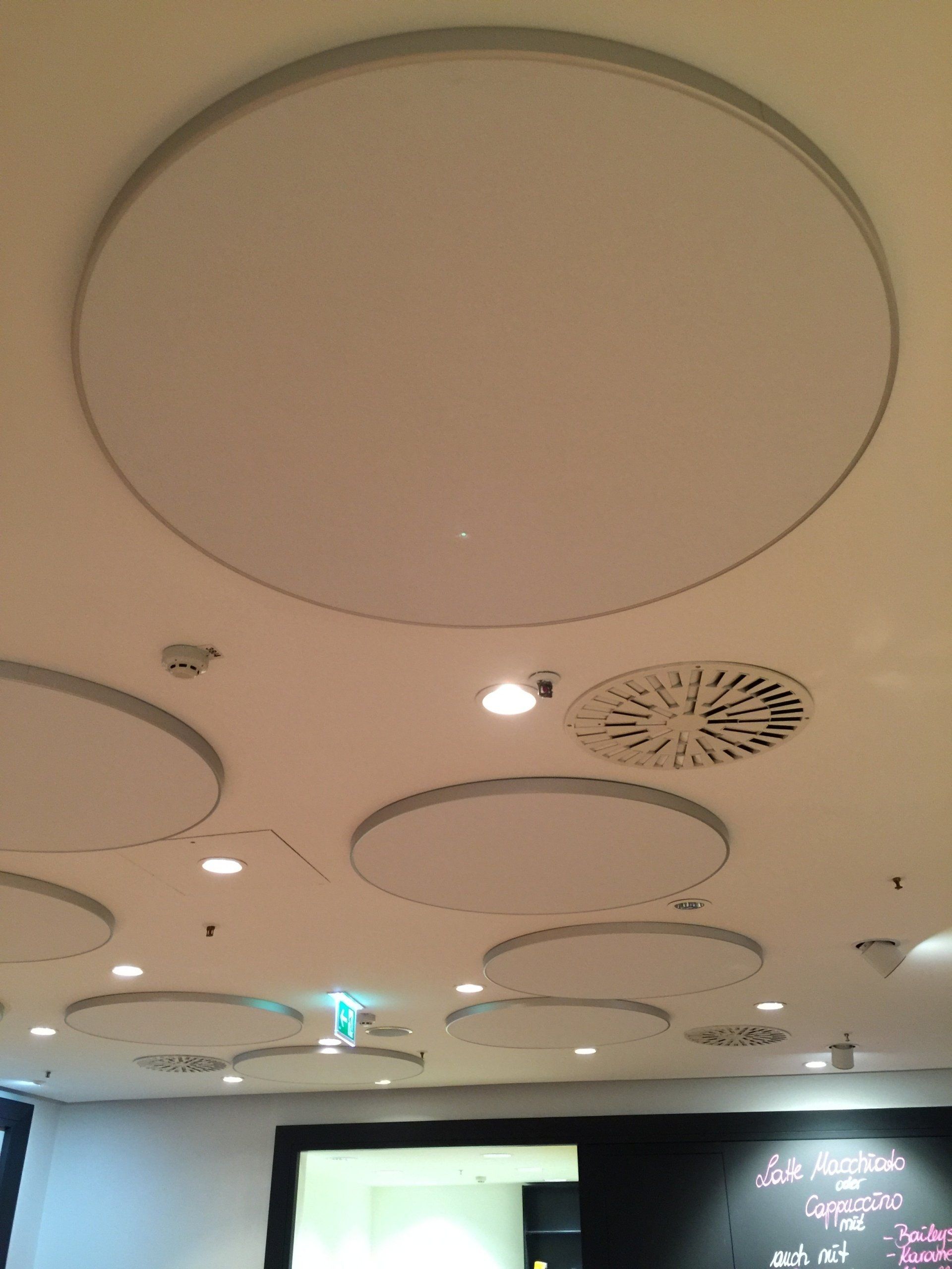 runde Deckensegel grau