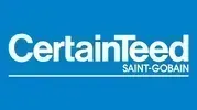 CertainTeed logo on a blue background. The text is white, and "SAINT-GOBAIN" is below the name.