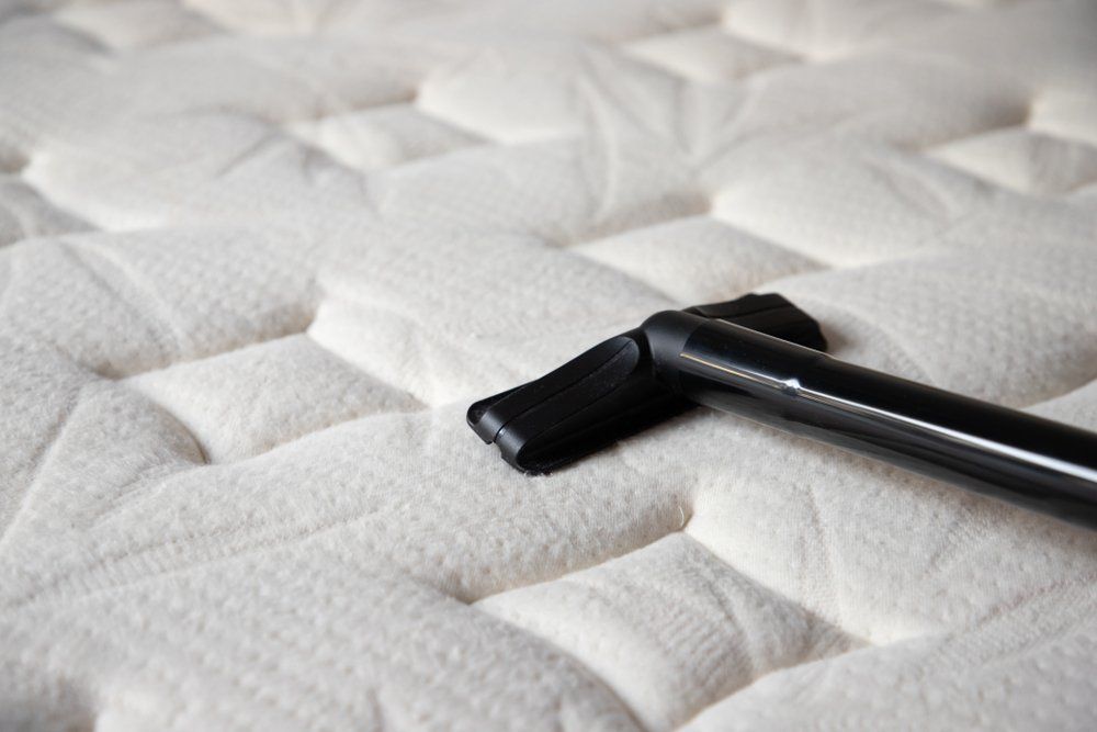 Vacuum Cleaner Nozzle on A White Quilted Mattress — Les's Eco Carpet Cleaning in Byron Bay, NSW