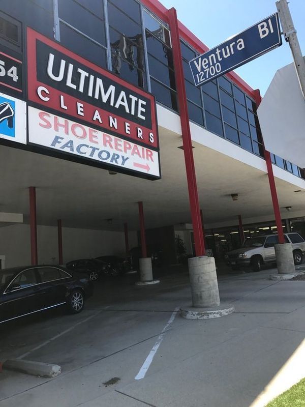 Ultimate cleaners shoe repair factory is located on ventura blvd