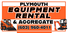 A logo for plymouth equipment rental and aggregate