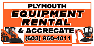 A logo for plymouth equipment rental and aggregate