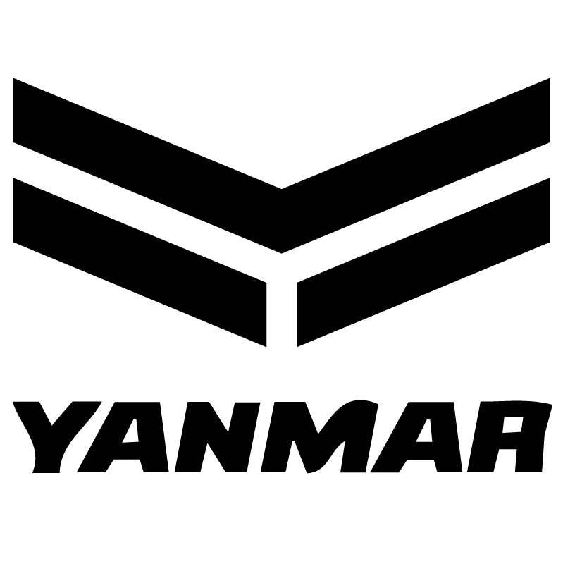 The yanmar logo is black and white and looks like a chevron.
