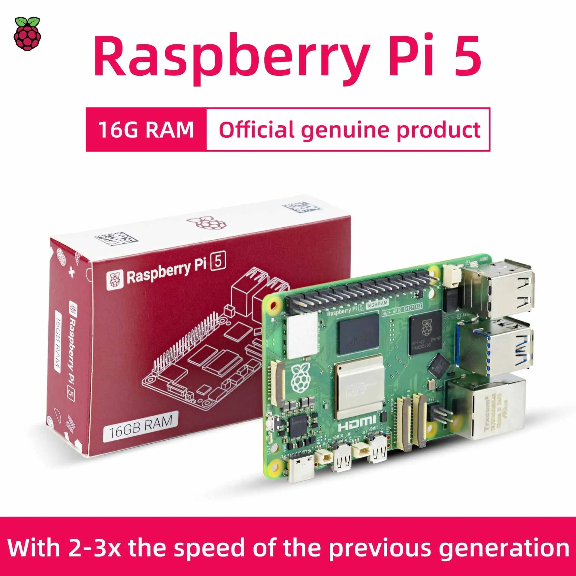 Raspberry Pi 5 Generatie Pi5 SBC 2.4GHz 4-core 2GB 4GB 8GB 16GB RAM ontwikkelbord Python computer programmering