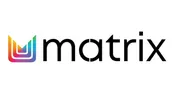 Matrix logo: colorful V-shaped design to the left of the black word