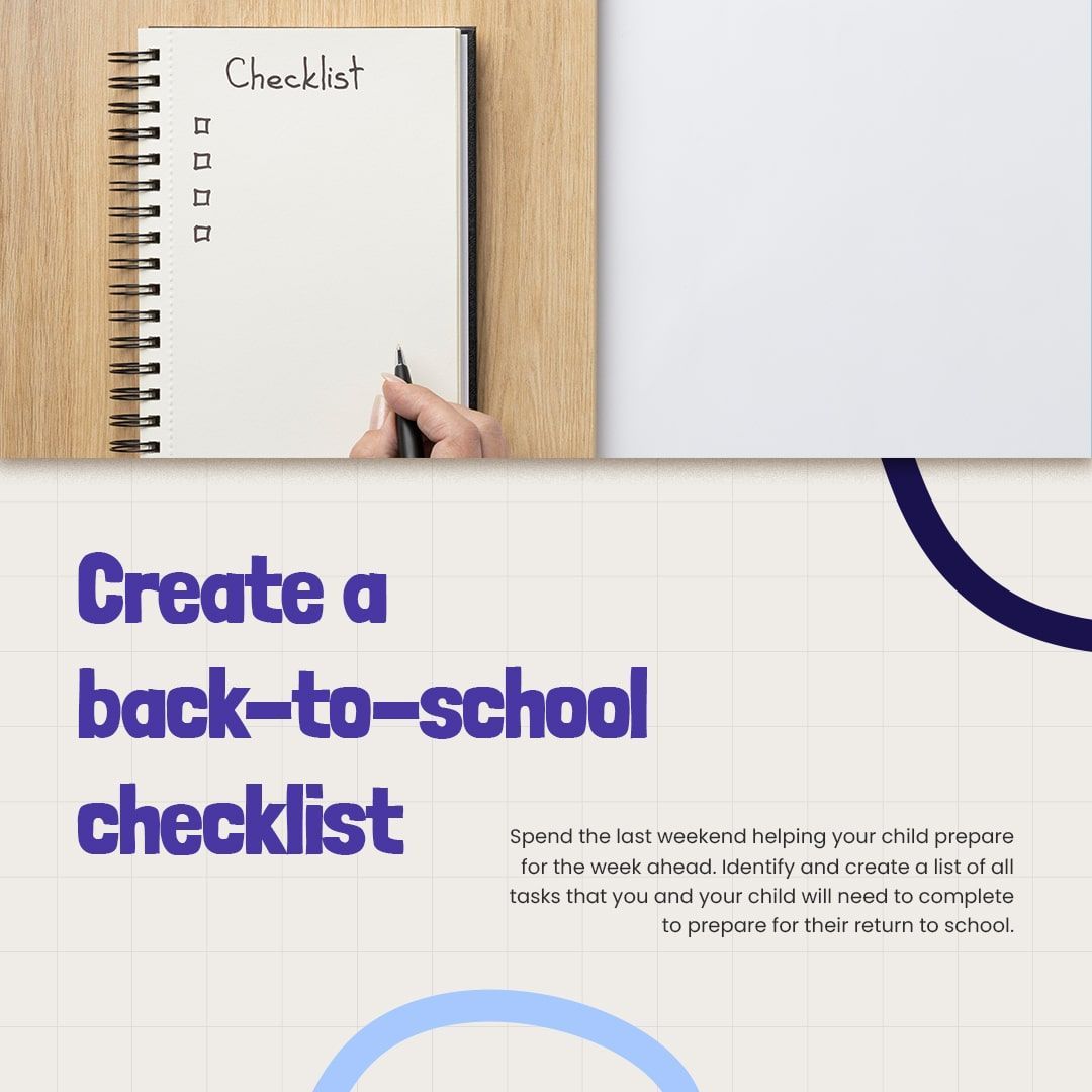 How to Get Back into Routine after the School Holidays - Create a back-to-school checklist