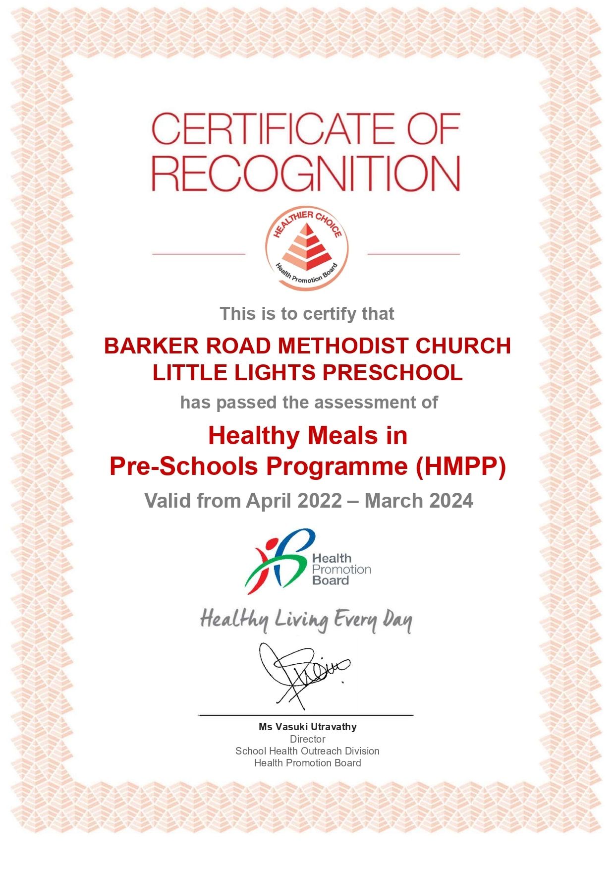 BRMC Little Lights - Healthy Meals in Pre-schools Programme (HMPP)