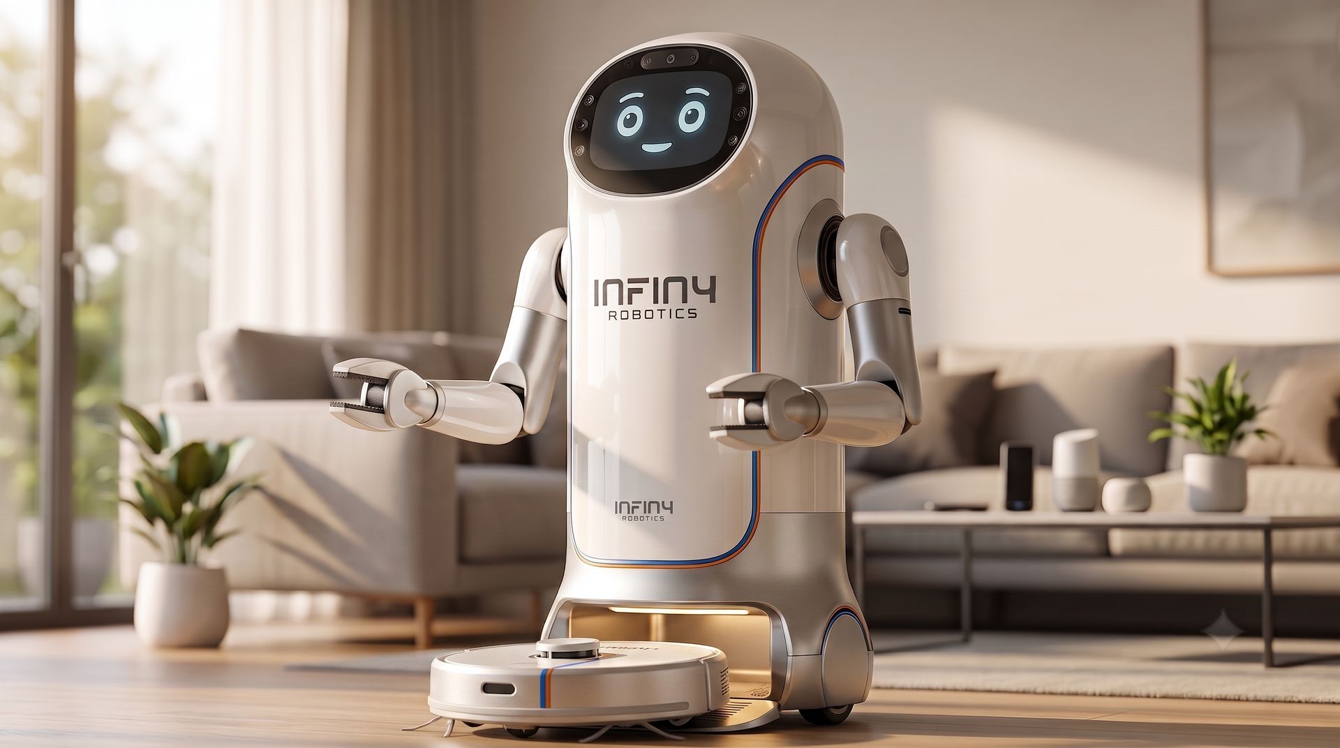 myBuddy v2 cylindrical care robot with arms