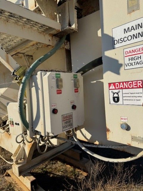 A machine that has a danger sign on it