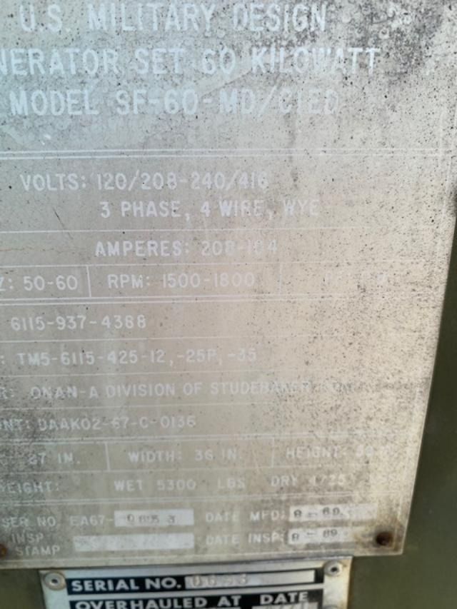 A close up of a u.s. military design generator set