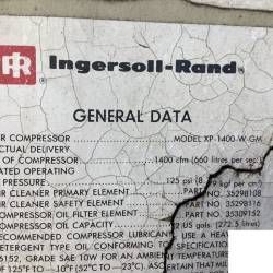 A black line is drawn on a piece of paper that says ingersoll rand general data.