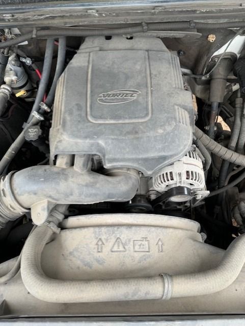 A close up of the engine of a car.
