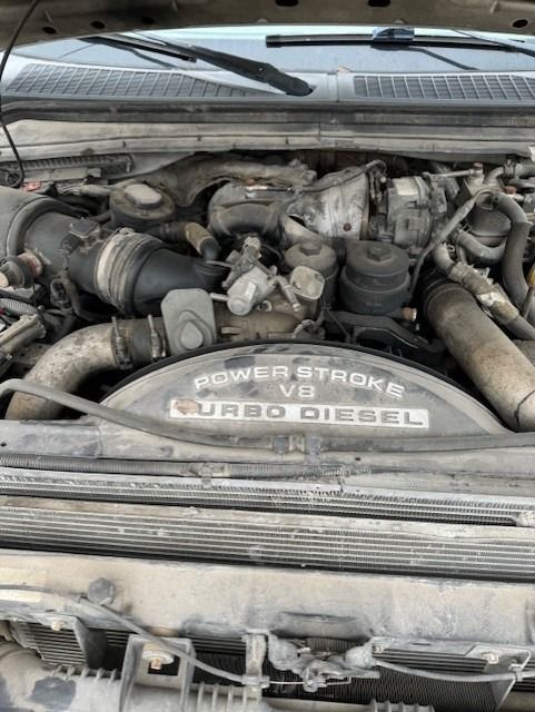A close up of a power stroke turbo diesel engine