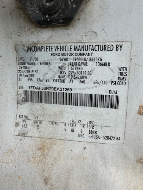 An incomplete vehicle manufactured by ford motor company