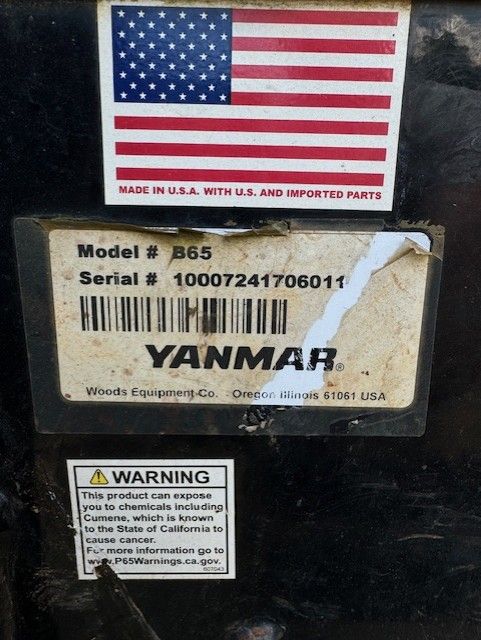 A yanmar label with an american flag on it