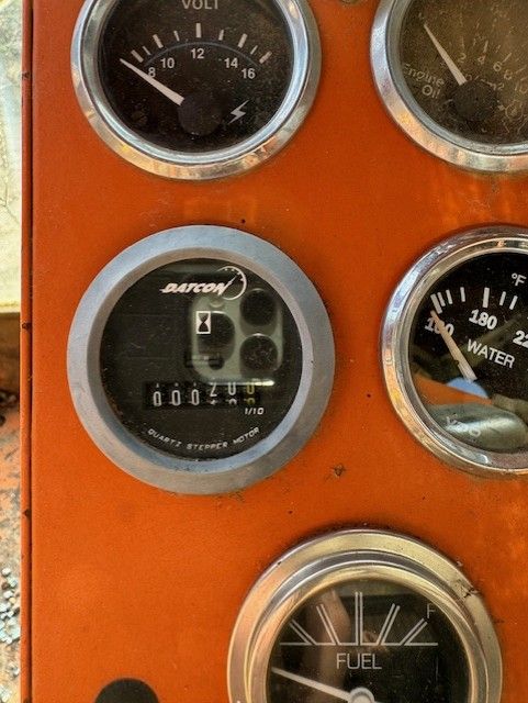 A bunch of gauges including one that says fuel