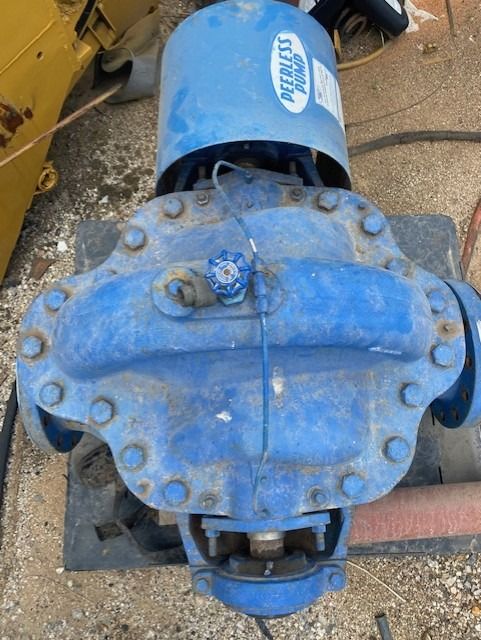 A blue water pump with the word medusa on it