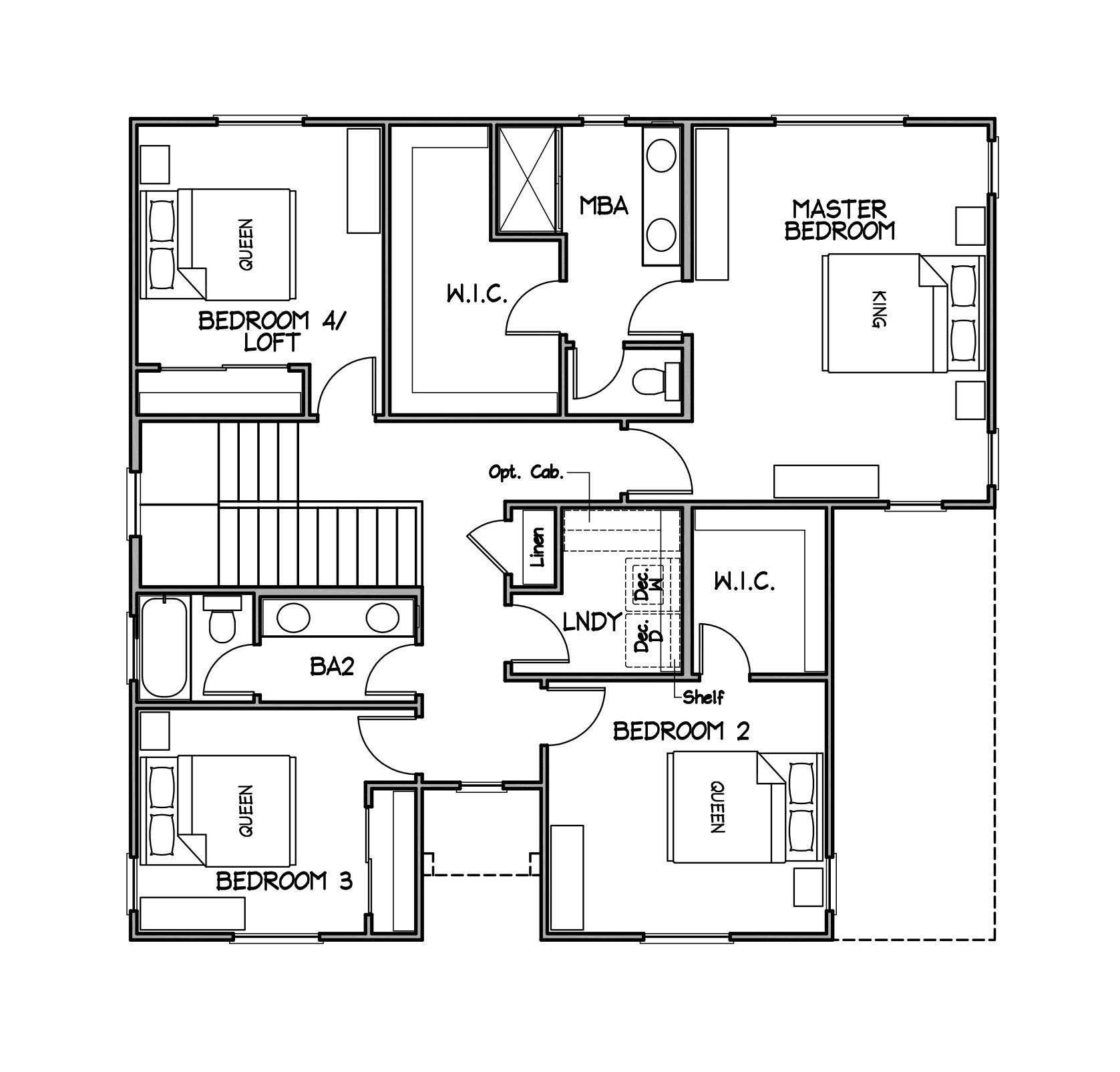 5 Bedrooms 3 Bathrooms Second Story Floor Plan