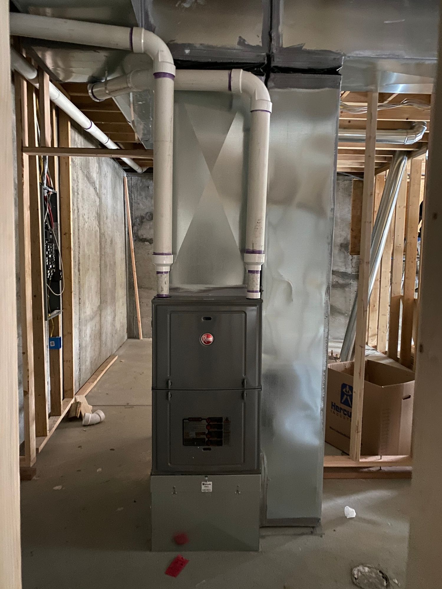 Wall-mounted heater installation