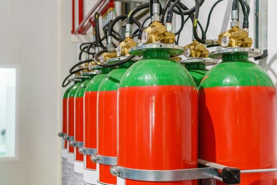 Fire Extinguishers With Green Tops — Electrical & Fire Safety Services in Salamander Bay, NSW