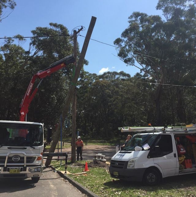 Repairing Electric Post — Electrical & Fire Safety Services in Salamander Bay, NSW