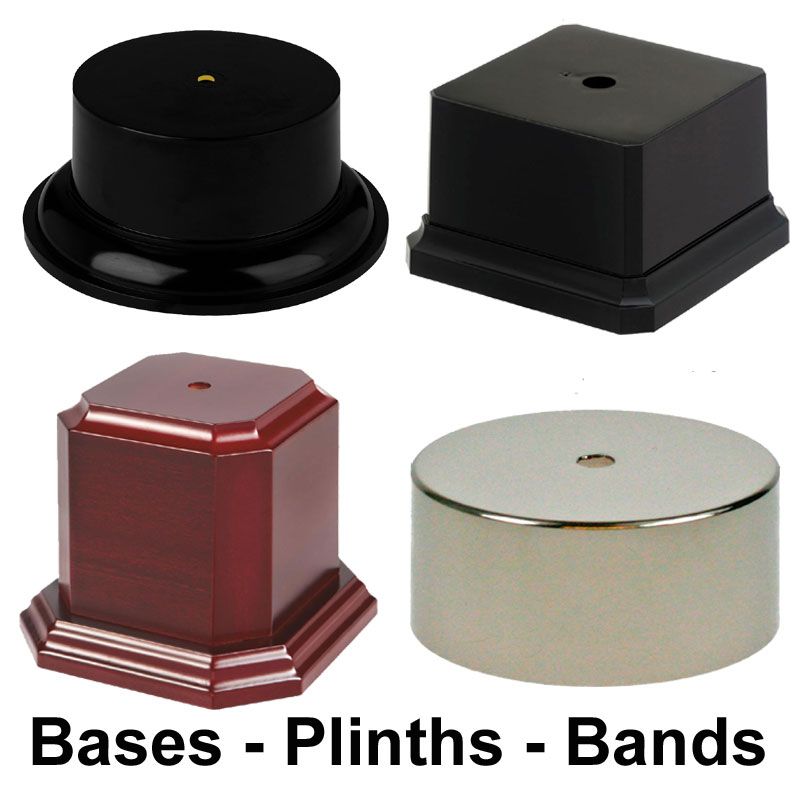 Trophy Bases, Plinths & Bands, ideal for adding to for extra years, or replacing damaged bases
