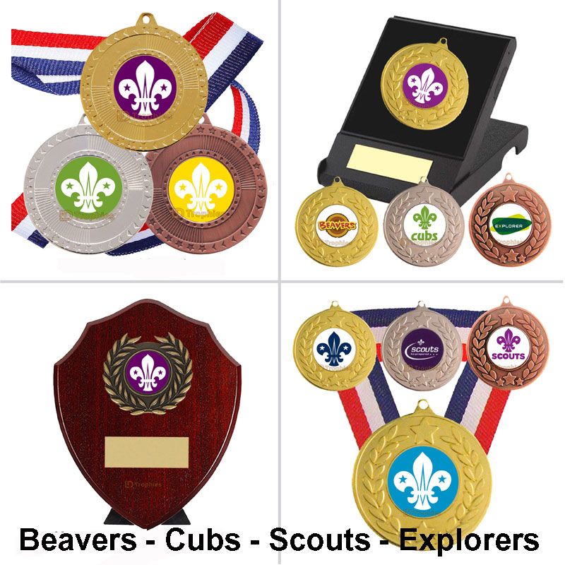 Beavers, Cubs, Scouts & Explorers Shields - Medals & Trophies with New or Old Fleur de Lis