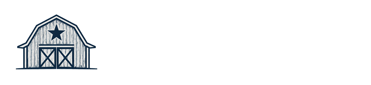 A stylized blue-grey icon of a rustic barn with a star on the front gable.