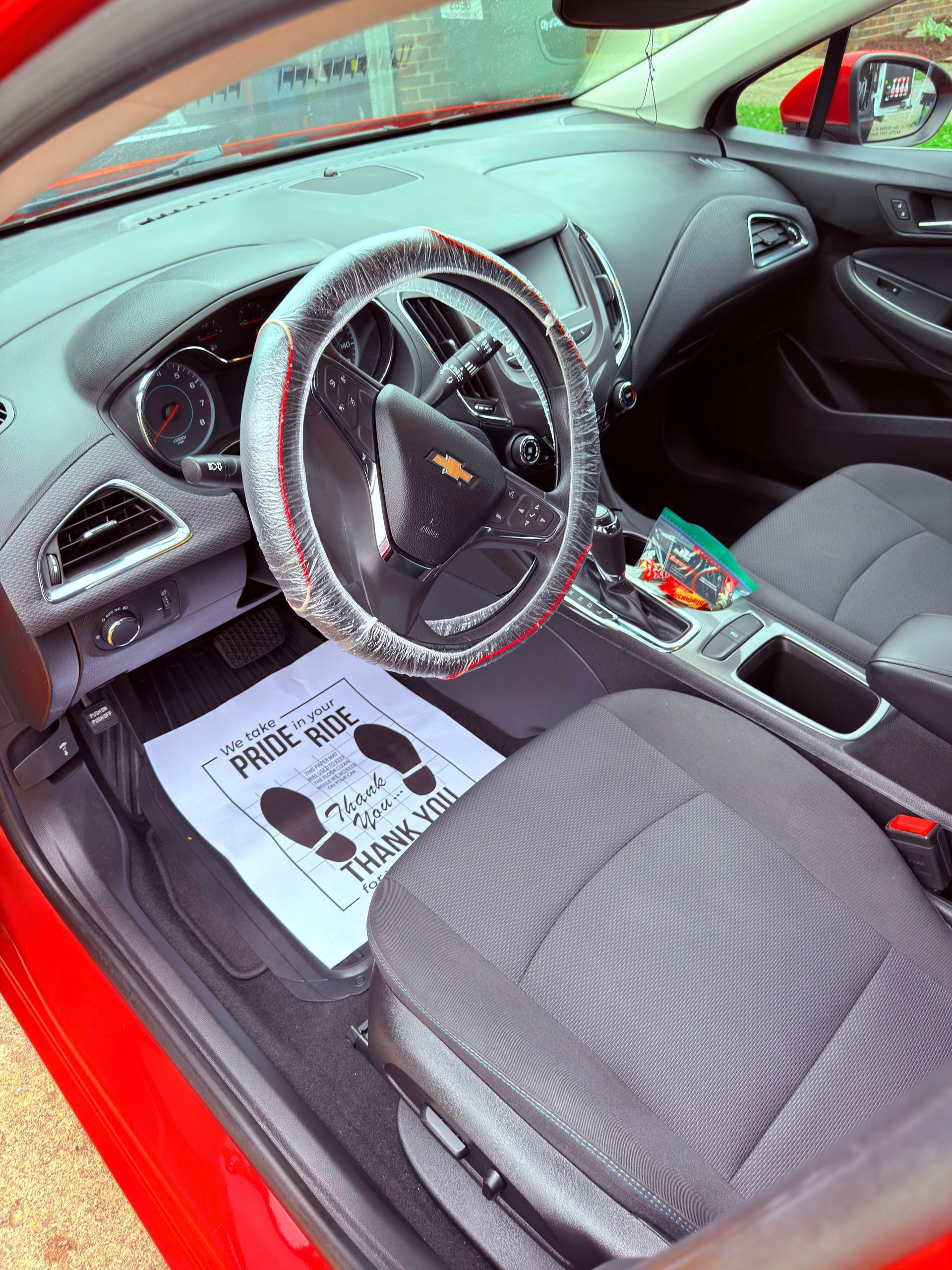 A close up of the floor mats in a car