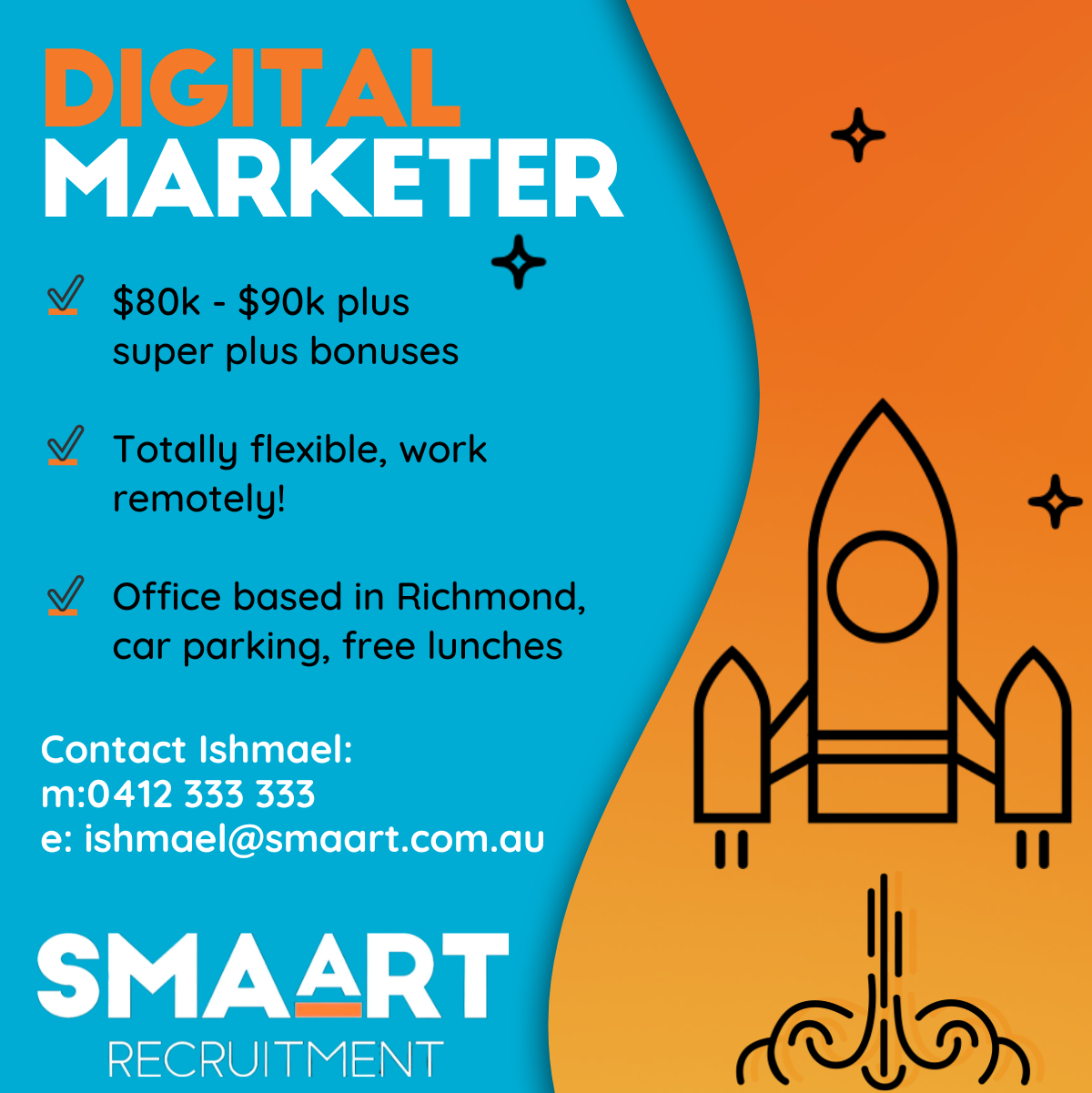 A digital marketer advertisement for smaart recruitment