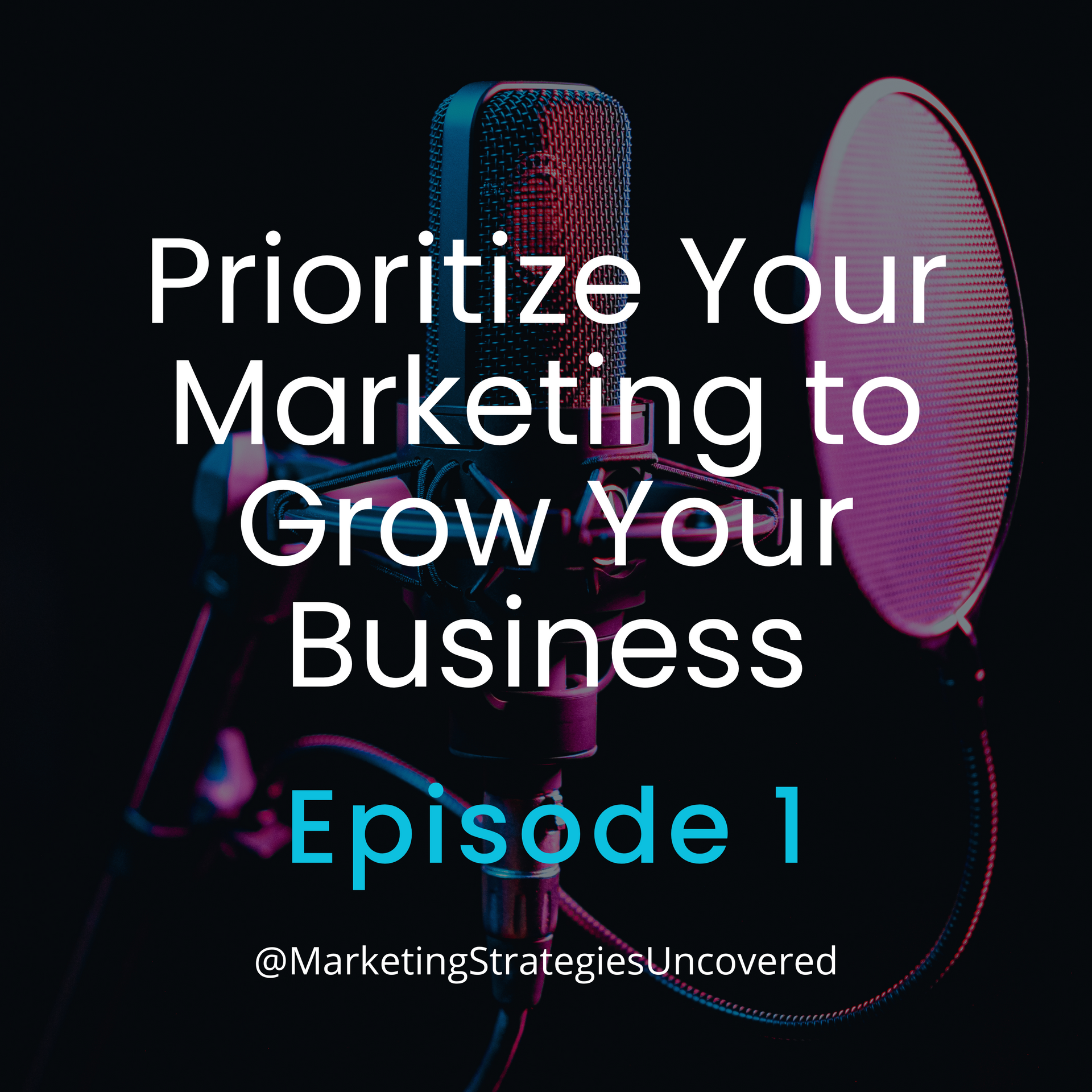 A microphone with the words `` prioritize your marketing to grow your business '' written on it