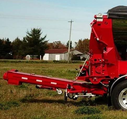 Trout River Industries truck-mounted live bottom auger can Dispense from 30” to 5’
