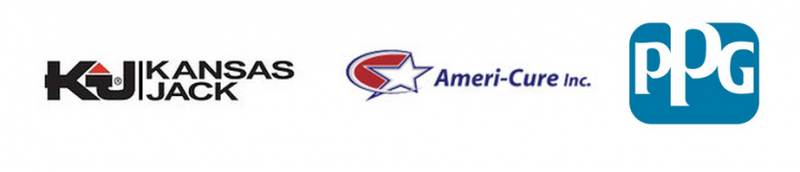 Logos for KJ Kansas Jack, Ameri-Cure Inc., and PPG.