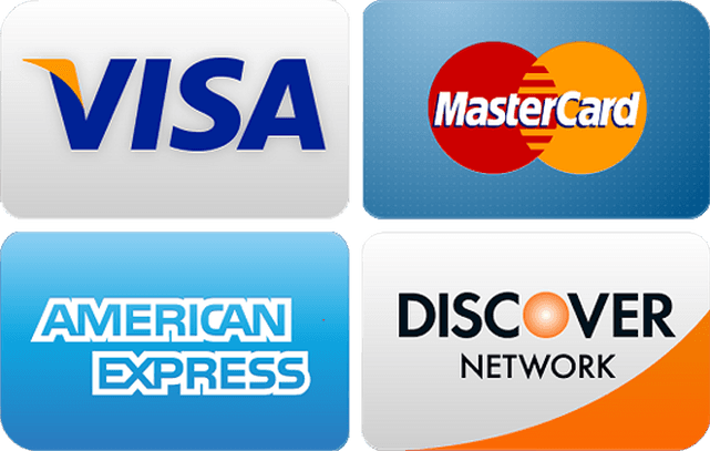 Our tow service accepts all major credit cards including Visa, MasterCard, American Express, and Discover.