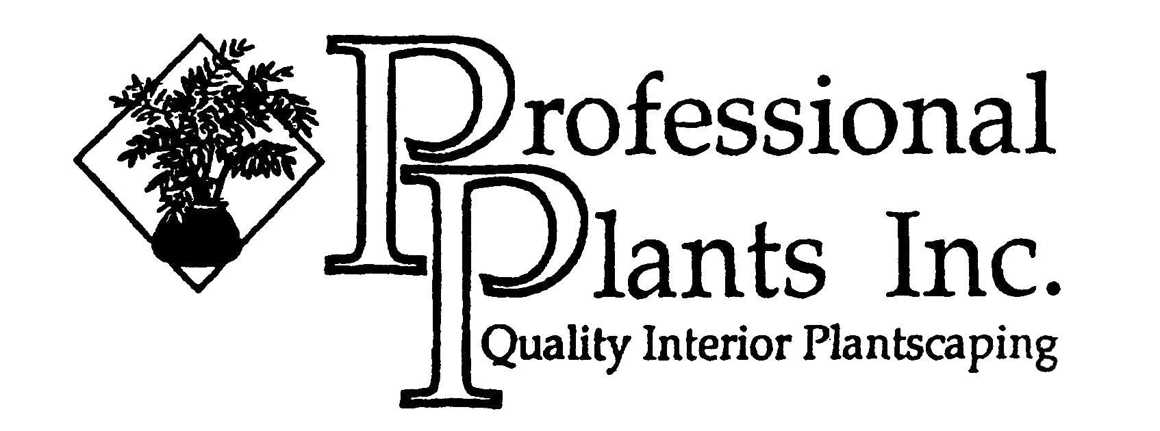 Logo for Professional Plants Inc.: plant in diamond, 