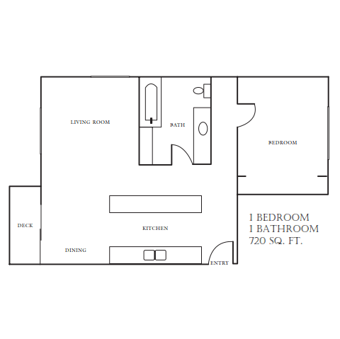 Evergreen 1 Bedroom Floor Plan