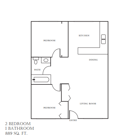 Evergreen 2 Bedroom Floor Plan