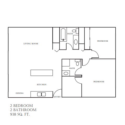 Evergreen 2 Bedroom Floor Plan