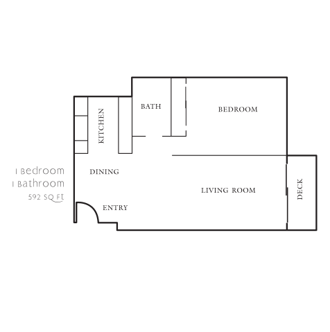 Chelan 1 Bedroom Floor Plan