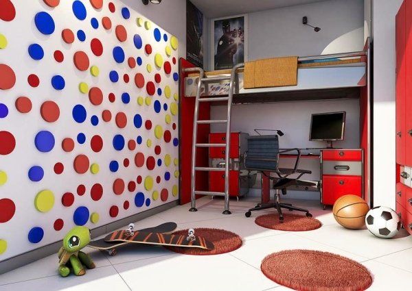 vista interna di un salotto con decorazione di parete e arredo casa