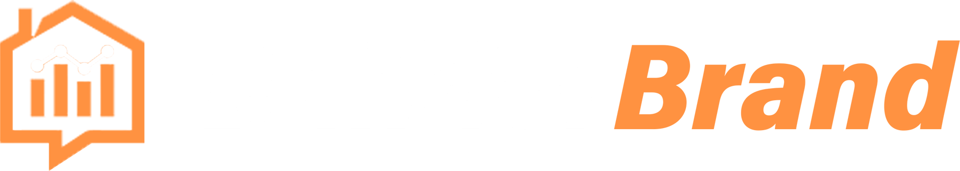 A logo for a real estate company with a house and the word brand.