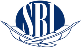 A blue and white logo for sbi with feathers and wheat.