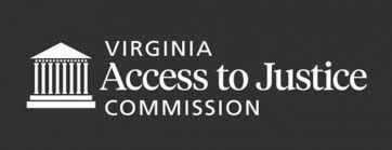 Virginia Access to Justice Commission logo with a courthouse graphic.