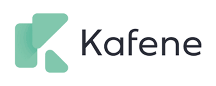 A green and black logo for kafene on a white background. A green and black logo for kafene on a white background.
