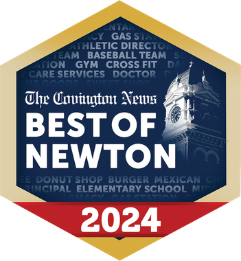 The Cummington News Best of Newton 2024 gold and blue award badge